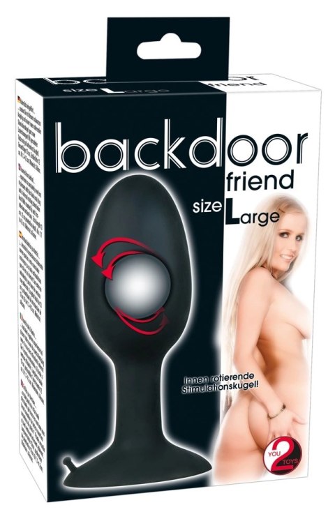 Backdoor Friend Large - silikonowy korkowy model z kulą wewnętrzną, czarny