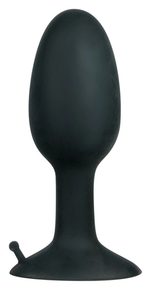 Backdoor Friend mały silikonowy korek z kulką stymulacyjną 8 cm czarny