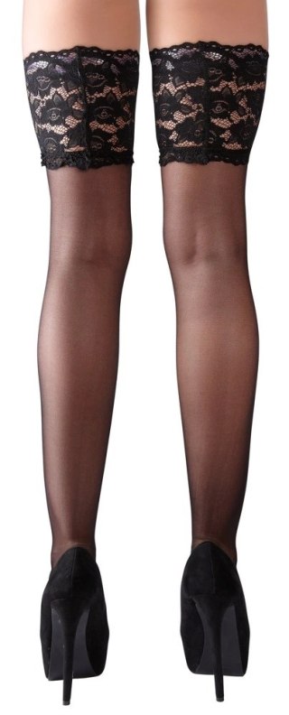 Cottelli Legwear Pończochy Czarny Szeroki Koronkowy Top M/L