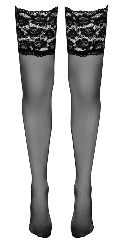 Cottelli Legwear Pończochy Czarny Szeroki Koronkowy Top M/L