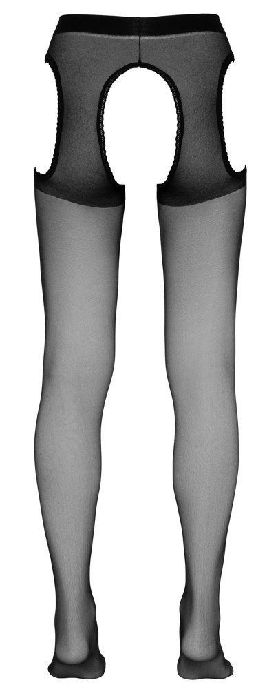 Cottelli Legwear Rajstopy z paskiem do pończoch L/XL czarne koronkowe