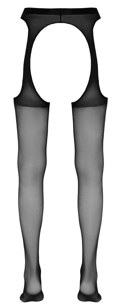Cottelli Legwear rajstopy czarne imitujące pas do pończoch L/XL