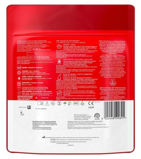 Durex Classic Lateksowe prezerwatywy 8szt z nawilżeniem, zbiorniczek