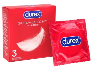 Durex Classic prezerwatywy lateksowe ze zbiorniczkiem 3 sztuki