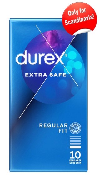 Durex Extra Safe 10 szt. - precyzyjnie anatomiczny, mocno nawilżony model