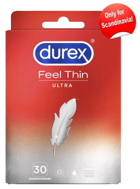 Durex Feel Thin Prezerwatywy 30 szt. Wyjątkowo Cienkie i Wyprofilowane