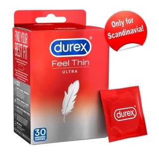 Durex Feel Thin Prezerwatywy 30 szt. Wyjątkowo Cienkie i Wyprofilowane
