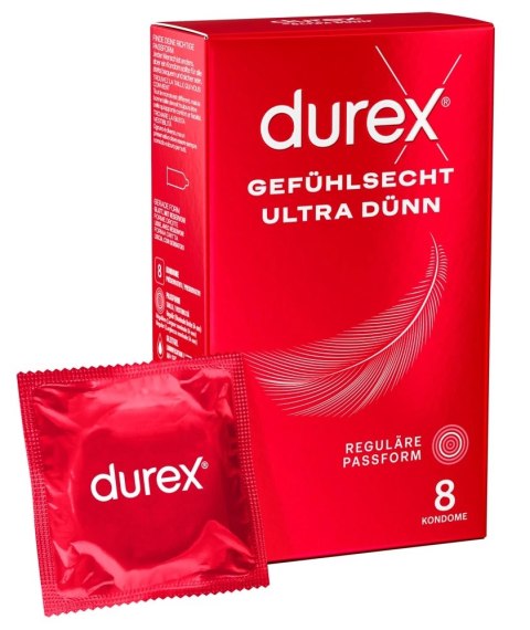 Durex Gefuhlsecht Ultra Prezerwatywy Lateksowe 20% Cieńsze 8 szt.