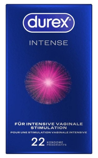 Durex Intense Orgasmic 22 szt. prążkowane miętowe prezerwatywy