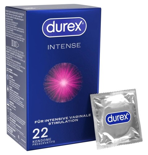 Durex Intense Orgasmic 22 szt. prążkowane miętowe prezerwatywy