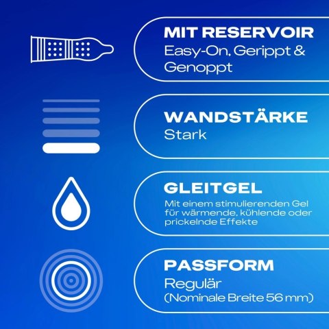 Durex Intense Orgasmic 22 szt. prążkowane miętowe prezerwatywy