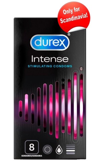Durex Intense - prezerwatywy z żebrowaniem i wypustkami 8 sztuk