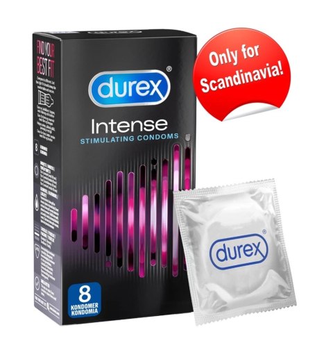 Durex Intense - prezerwatywy z żebrowaniem i wypustkami 8 sztuk