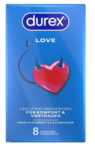 Durex Love 8 szt. Prezerwatywy anatomiczne, łatwe dopasowanie