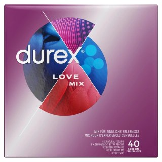 Durex Love Mix 40 szt. - Zestaw 5 rodzajow, rożnorodne prezerwatywy