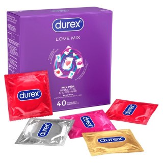 Durex Love Mix 40 szt. - Zestaw 5 rodzajow, rożnorodne prezerwatywy
