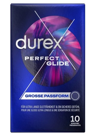 Durex Perfect Glide prezerwatywy grube, intensywnie nawilżane 10 szt.