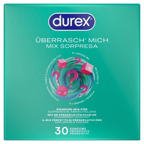 Durex Surprise Me - Zestaw 30 prezerwatyw, 4 warianty, Mix Classic