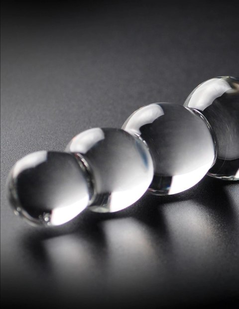 Icicles model 9 - Szklany zestaw koralikow w 9 rozmiarach, przezroczysty