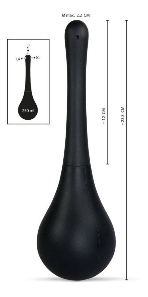 Rebel Irygator higieniczny czarny 200ml, wymienna końcowka silikonowa