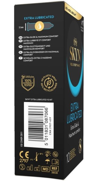 SKYN Extra Lubricated - Prezerwatywy nielateksowe, intensywne nawilżenie, 10 szt.