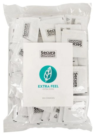 Secura Extra Feel - prezerwatywy ultra cienkie, 100 sztuk, transparentne