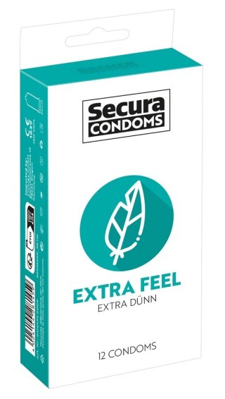 Secura Extra Feel prezerwatywy ultracienkie 12 sztuk, jedwabiście gładkie