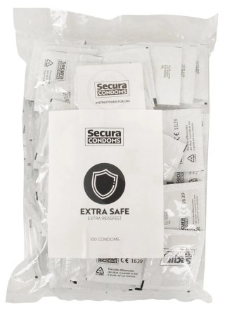 Secura Extra Safe 100 szt. - prezerwatywy o zwiększonej grubości, bezwonne