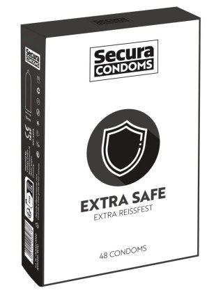 Secura Extra Safe 48 szt. - Wytrzymałe prezerwatywy, grubsza powłoka