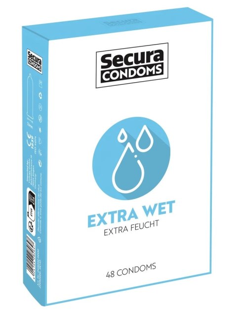 Secura Extra Wet 48 szt. - prezerwatywy z silikonową powłoką nawilżającą
