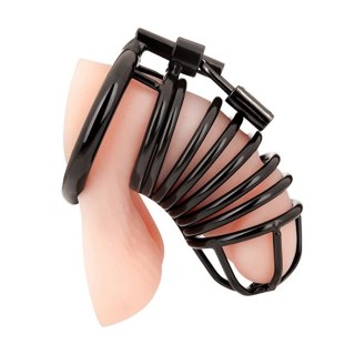 Blueline Stalowa Klatka Kontrolna Czarna - Gruby Metal, Zamek, Rozmiar uniwersalny