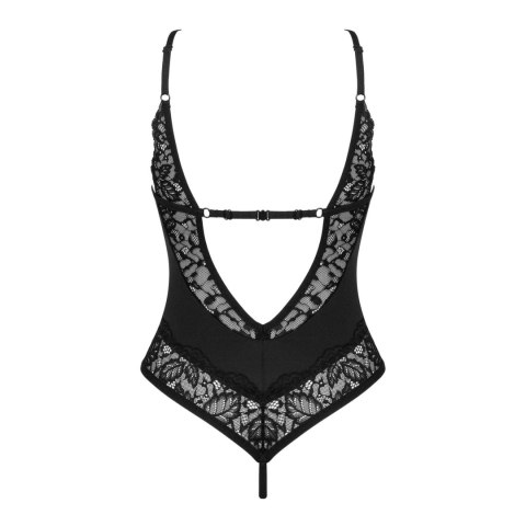 Obsessive Bellastia Body XL/2XL czarne z koronką i regulacją