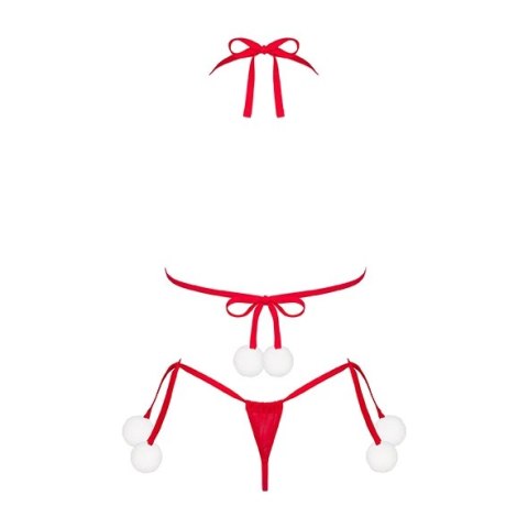 Obsessive Bobble Girl komplet świąteczny czerwony One Size pompony