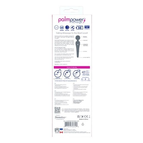 PalmPower Recharge masażer rożdżka z ruchomą głowką niebieski IPX7