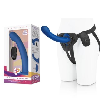 Pegasus Strap-On Blue - Model z pilotem, profilowany do punktow G i P