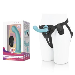 Pegasus Zakrzywiony Wibrator Silikonowy z Pilotem i Uprzężą 15cm