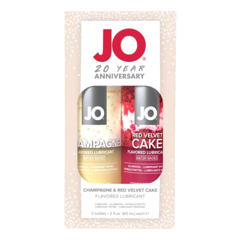 System JO Zestaw Lubrykantow Wodnych Champagne & Red Velvet 2x60ml