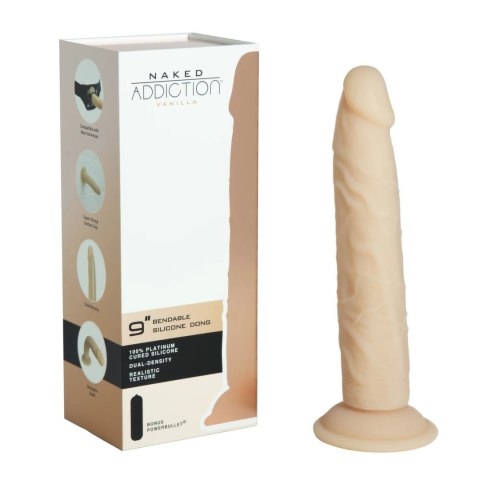 Naked Addiction Bendable 22,8 cm Vanilla silikonowy model z przyssawką