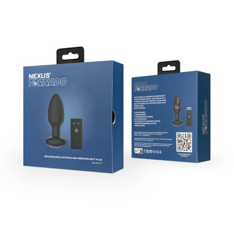 Nexus Tornado Czarny Korek Rotacyjno-Wibrujący z Pilotem IPX7