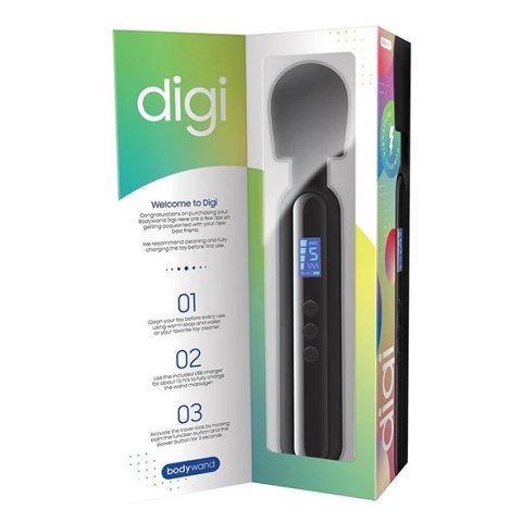 Bodywand Digi Masażer Silikonowy LED 10 Trybow USB 23,5 cm Czarny