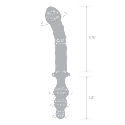Glas Twister - Podwojny model szklany z ergonomicznymi końcowkami 23,5 cm