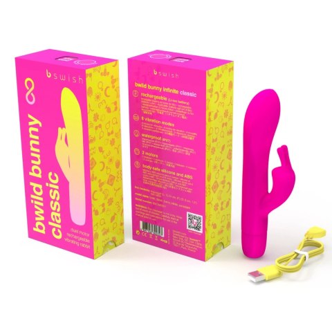 B Swish bwild Classic Bunny Pink - Wibrujący model kroliczka, silikonowy
