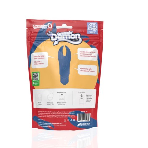 The Screaming O 4B Demon Podwojny Wibrator Kulowy Niebieski, wodoodporny