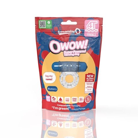 The Screaming O 4T OWow pierścień wibracyjny SEBS niebieski, wodoodporny