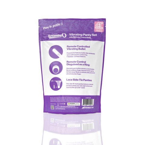 The Screaming O My Secret Charged - Zestaw Wibrujących Majtek Fioletowy, Pilot Pierścień