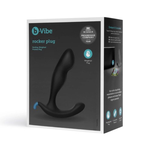 B-Vibe Rocker Plug Czarny - ergonomiczna maszyna intymna z obciążeniem 90g