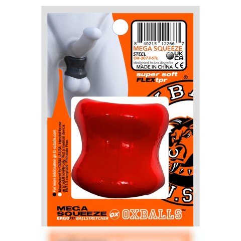 Oxballs Mega Squeeze pierścień anatomiczny czerwony FLEX-TPR 6 cm