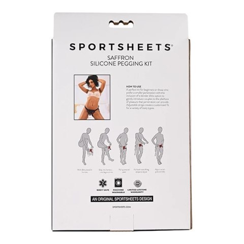 Sportsheets Saffron zestaw uprzęży z silikonowym wkładem 12,7 cm czarny