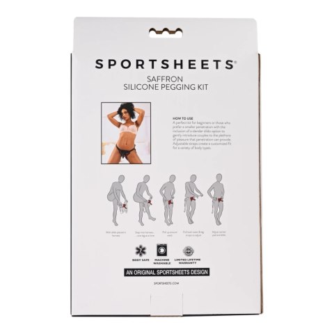 Sportsheets Saffron zestaw uprzęży z silikonowym wkładem 12,7 cm czarny