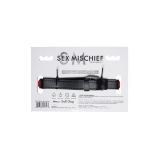 Sportsheets Sex & Mischief Serce Red - Pasek intymny z otworami, regulowany